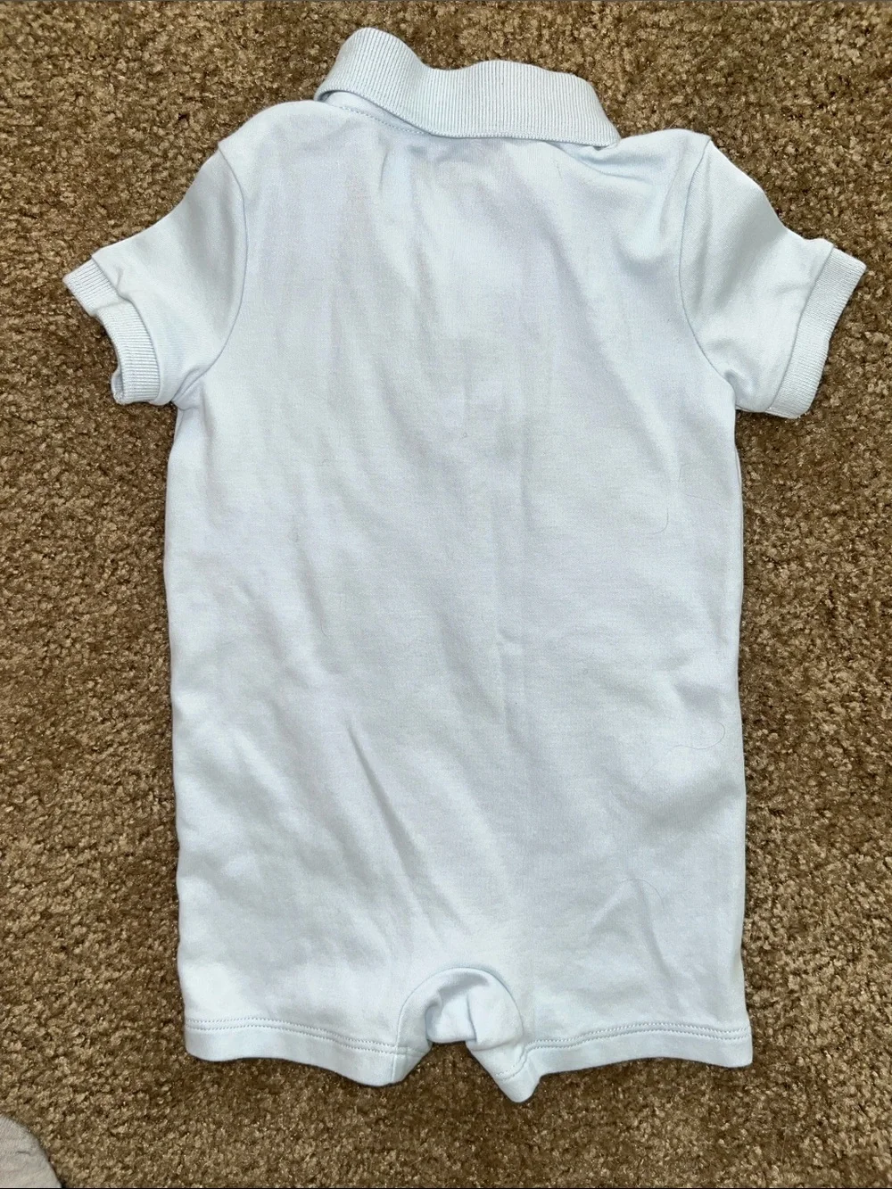 Ralph Lauren Light Blue Baby Polo Romper Onesie